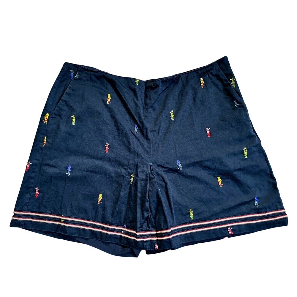 LizGolf Women's Size 16 Navy Blue Golf‎ Embroidered Shorts